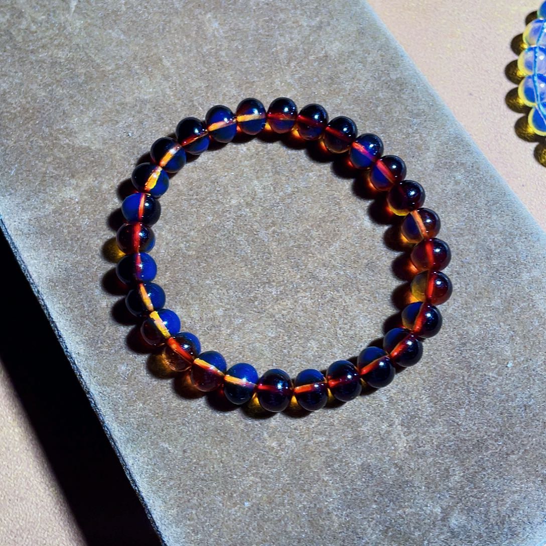 未镶嵌蓝珀裸石红蓝苹果圆8.5净水福利