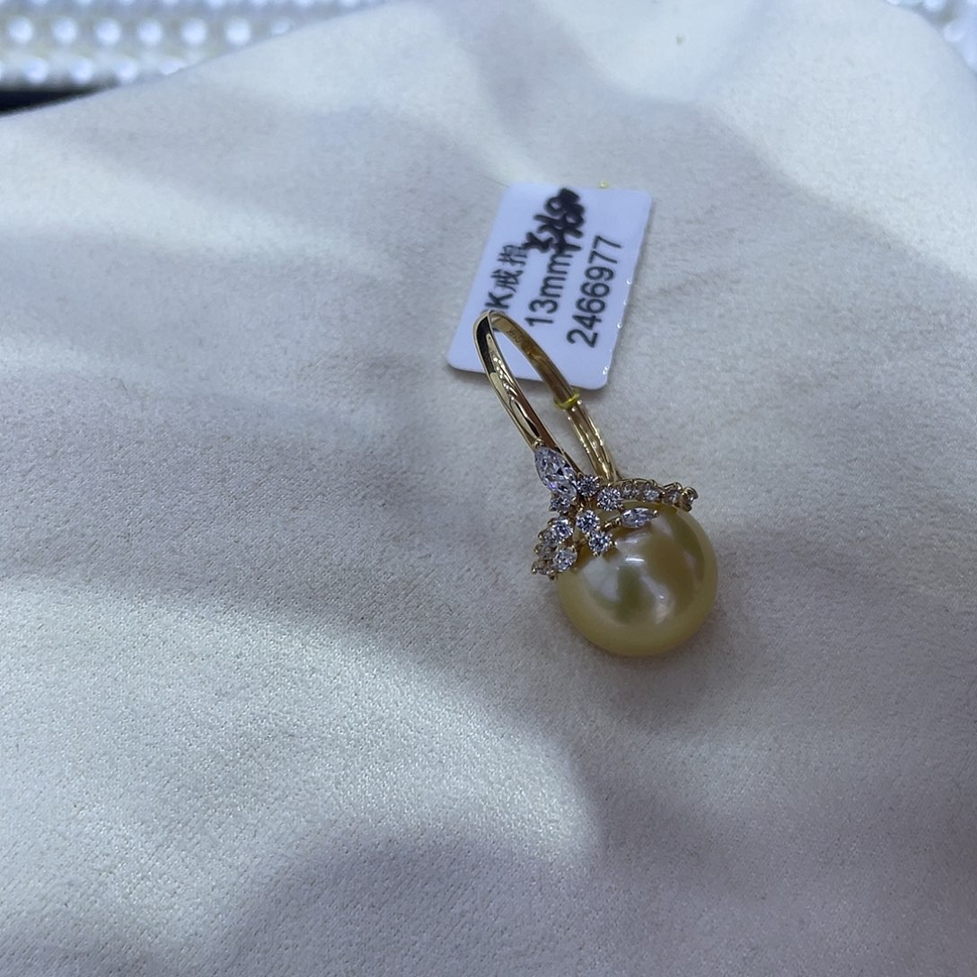 海水珍珠戒指18K金镶嵌