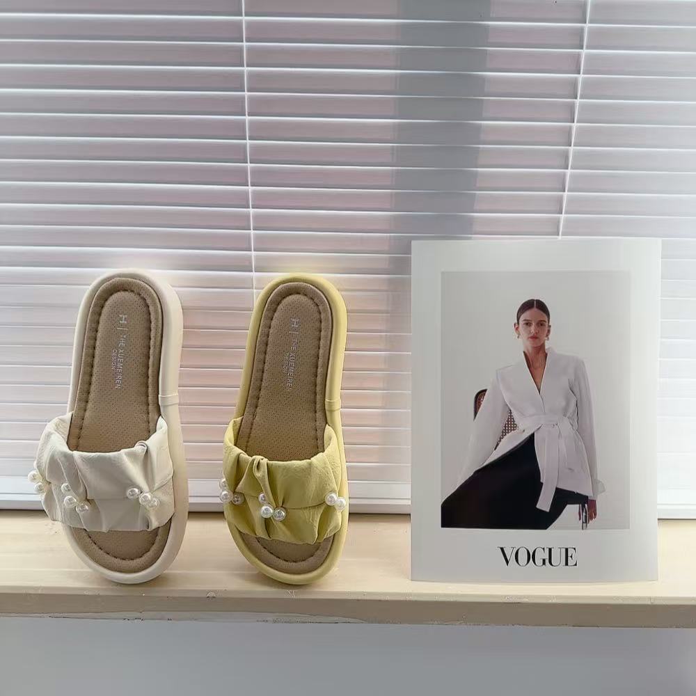 D-12仙女风厚底外穿珍珠拖鞋