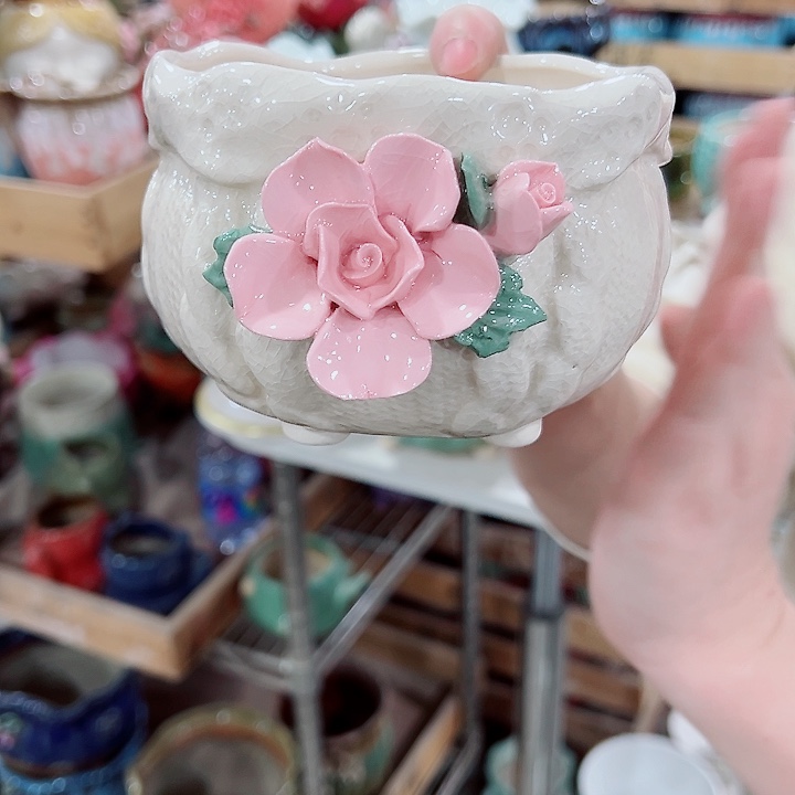 有孔，凑单福利满10元发货陶瓷多肉花盆！