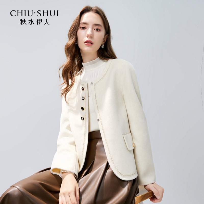 【大可专属】秋水伊人气质小香风双面毛呢外套2024年冬季新款女装短