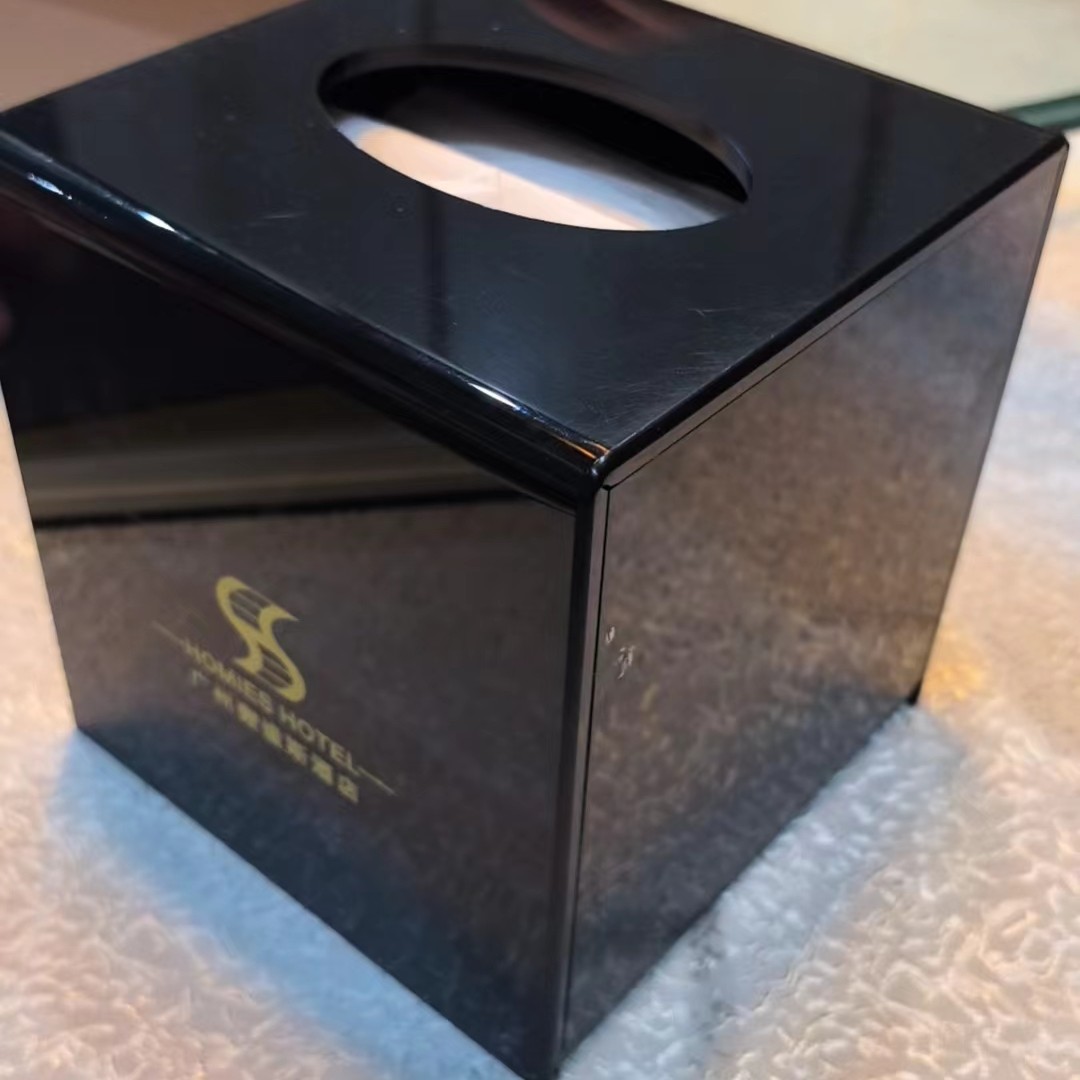 亚克力餐巾纸收纳盒客厅桌面简约正方形轻奢可定制酒店KTV民宿