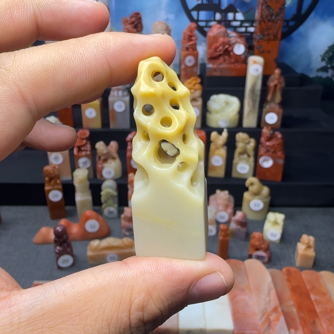 印石寿山石寿山太湖石路路通2.0公分印面