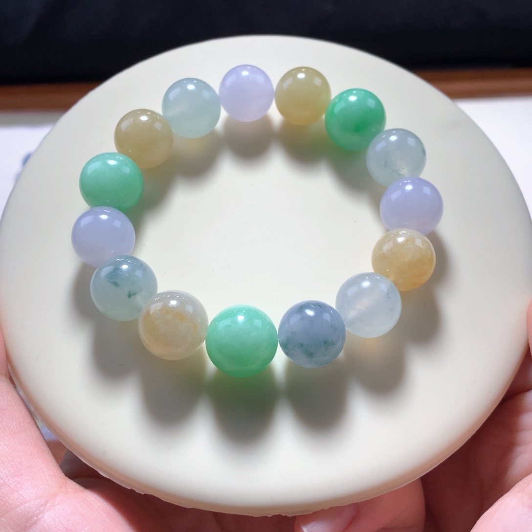 翡翠手链未镶嵌卡12特价串