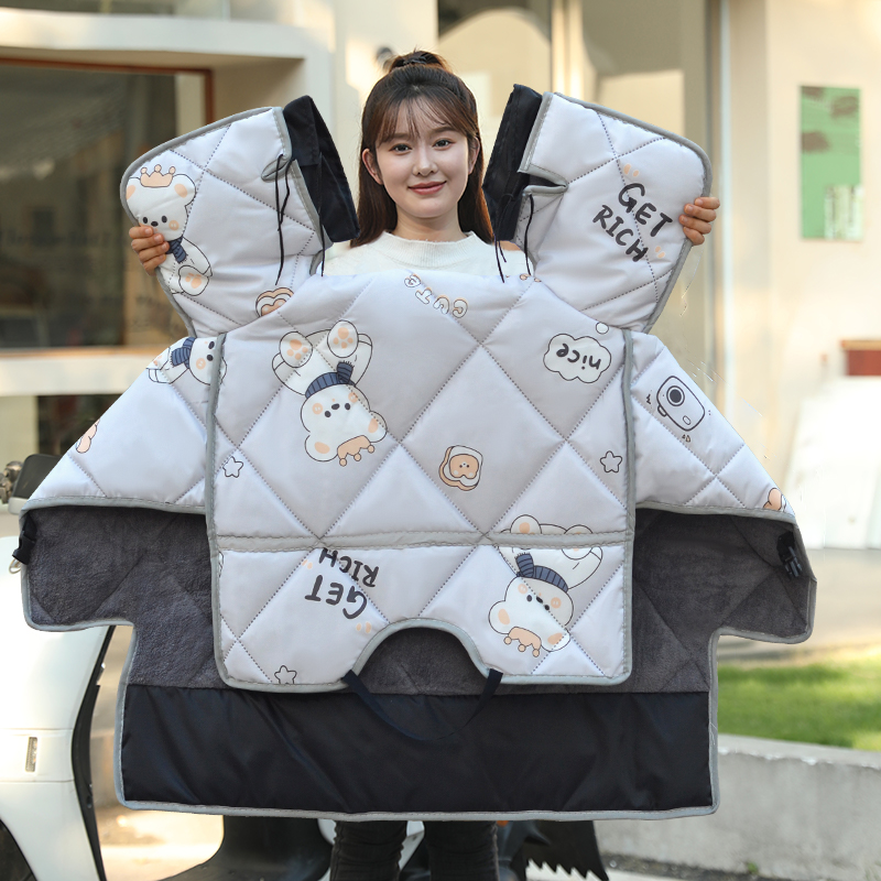 福满路挡风被冬季加厚加绒电动踏板车通用加大加宽秋冬防寒保暖