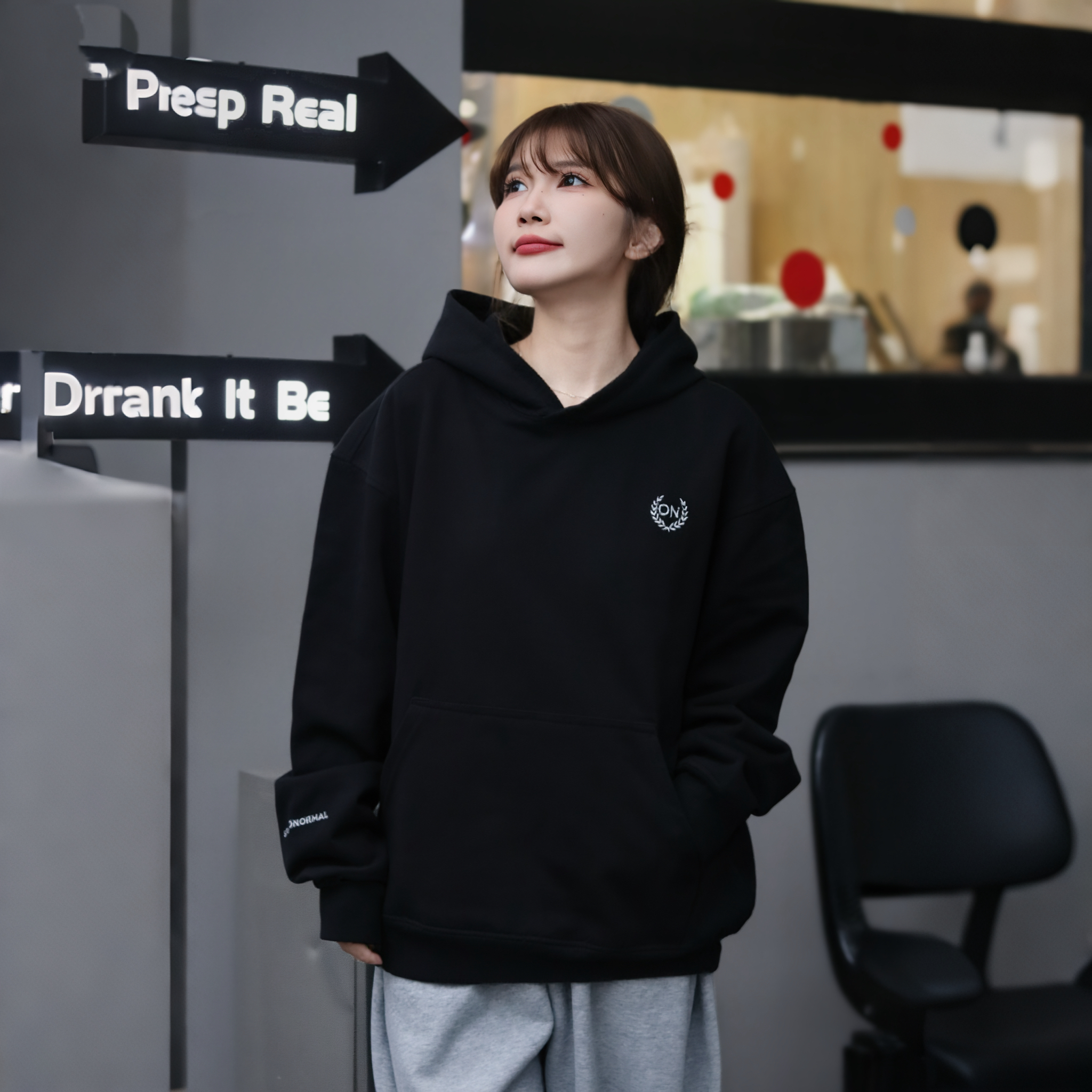 又云460g纯棉朝牌情侣加绒卫衣秋季宽松圆领时尚休闲男女上衣