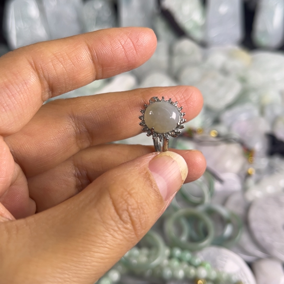 翡翠银S925镶嵌吊坠(不含链)瑕疵