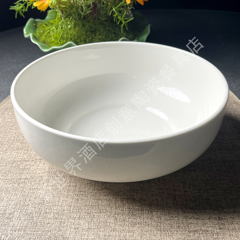 大众中国风中式纯白陶瓷汤碗小清新韩式日式纯色酒店家用简约