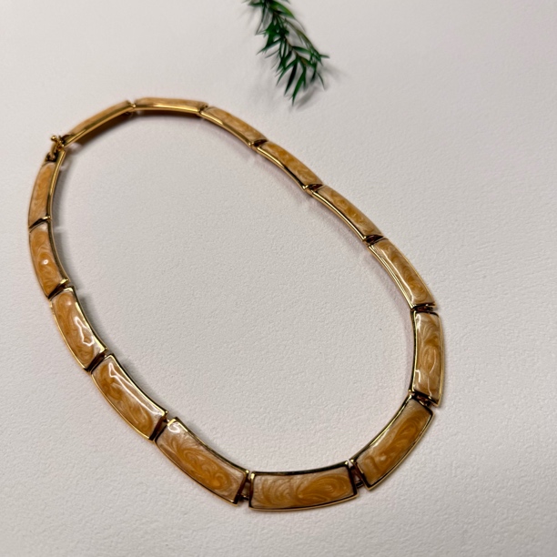 铜合金项链 【六六中古】孤品复古颈链项链ew1349链长40