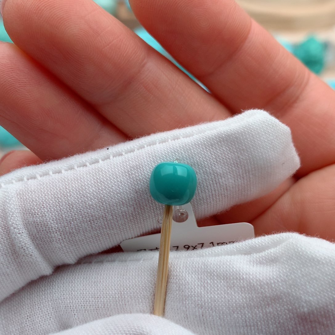 绿松石珠宝奇石未镶嵌熊*7mm