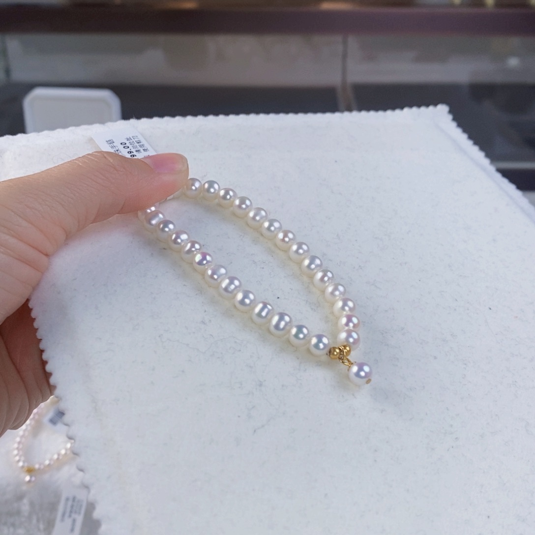 淡水珍珠手绳银S925镶嵌