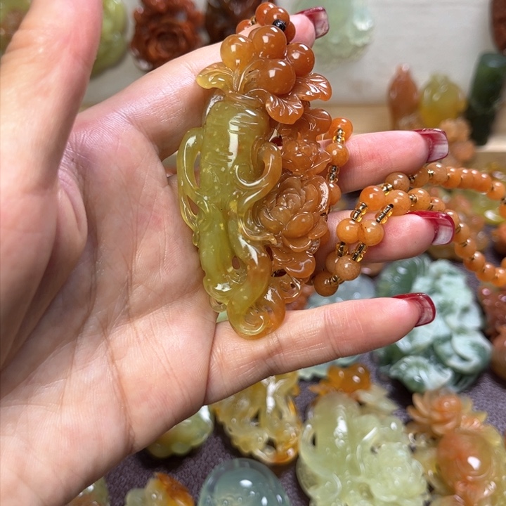 蛇纹石玉吊坠(赠链)未镶嵌用****8