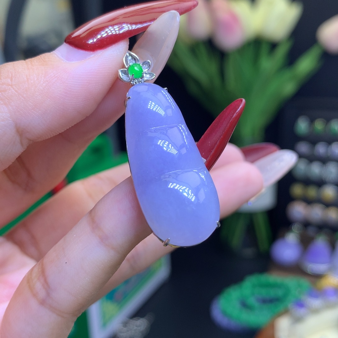 翡翠颈饰18K金镶嵌天然