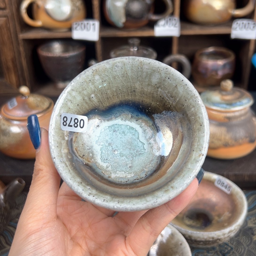 杯柴烧茶器粗陶主人杯