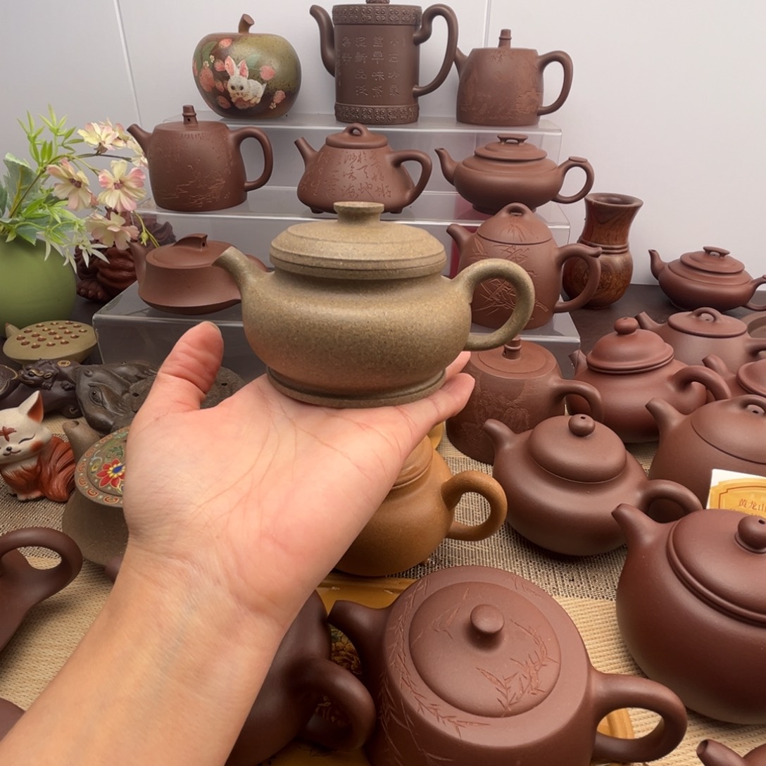 茶壶紫砂青降坡颂金壶