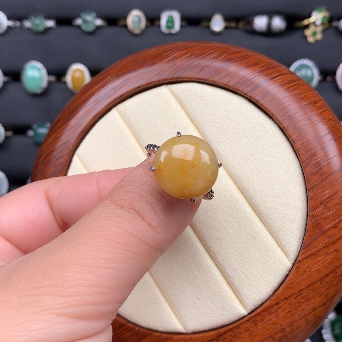 翡翠戒指银S925镶嵌戒指925