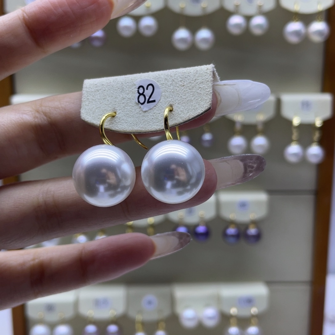 淡水珍珠耳饰银S925镶嵌