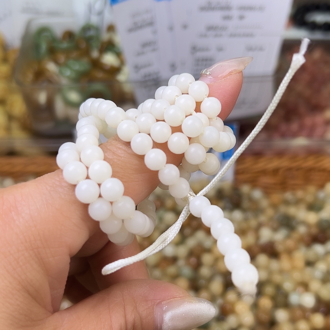 菩提根/象牙果吊坠卡6白圆110颗