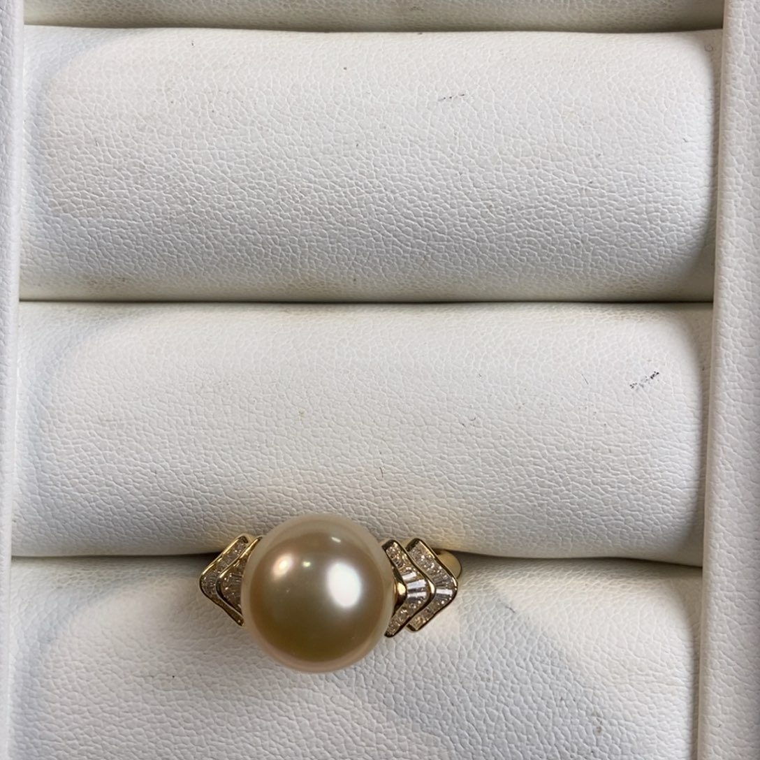 海水珍珠戒圈银S925镶嵌～**～