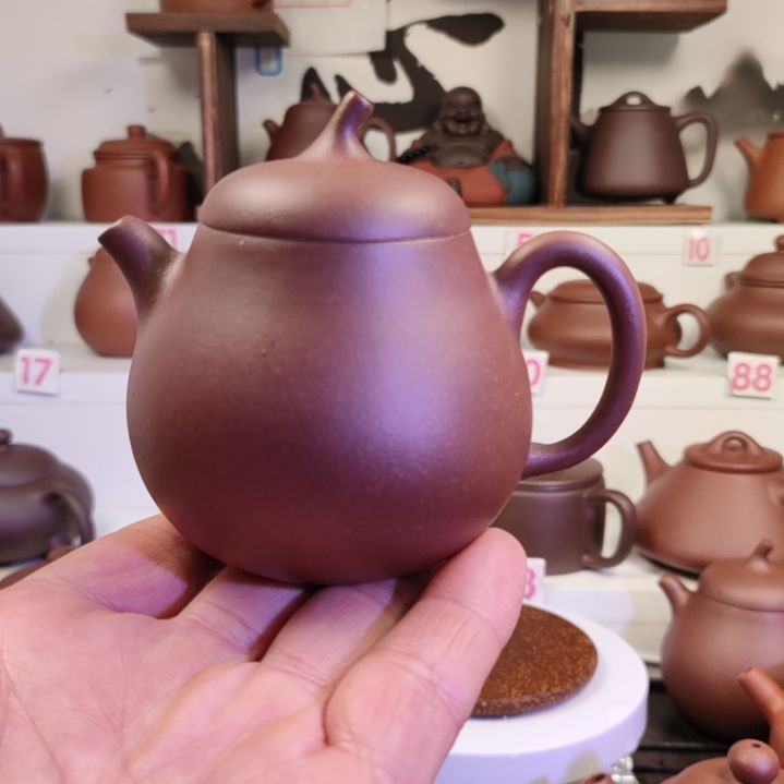 紫砂茶壶茄瓜底槽清155cc左右微瑕