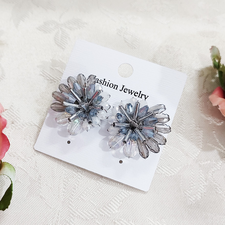 铜合金玻璃耳饰 原创设计日韩耳钉2406