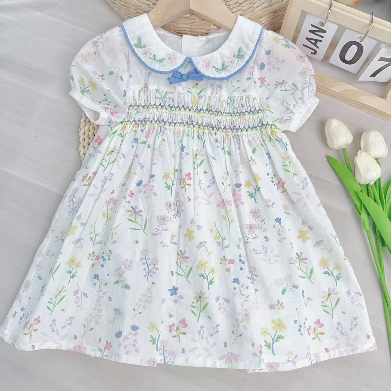 【花样甜心】B220女宝夏款可爱洋气连衣裙百搭公主裙