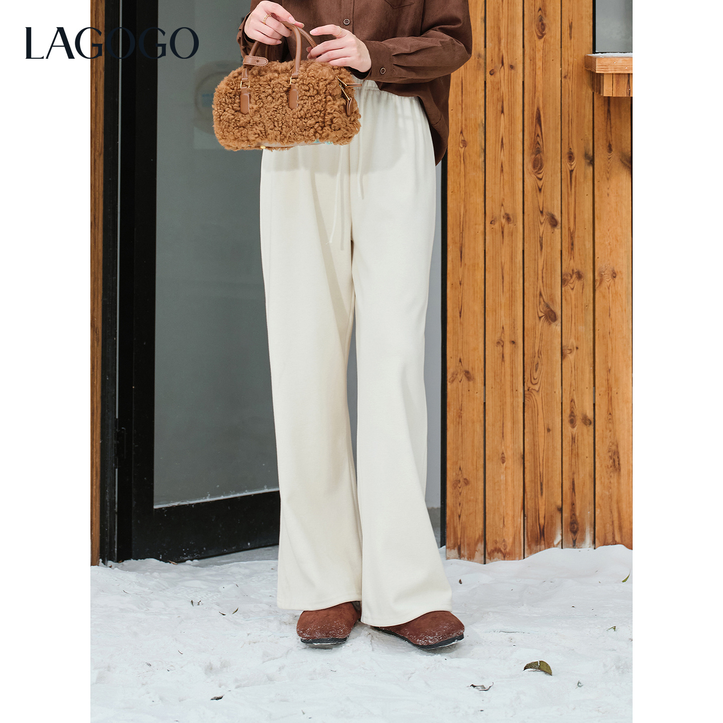 【王优秀专属】LAGOGO阔腿裤休闲裤女拉谷谷2025年冬新款OCKK53XW28