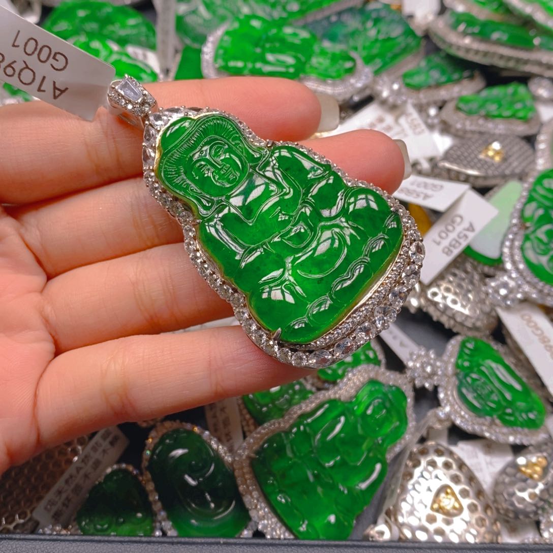 翡翠颈饰银S925镶嵌8888888888