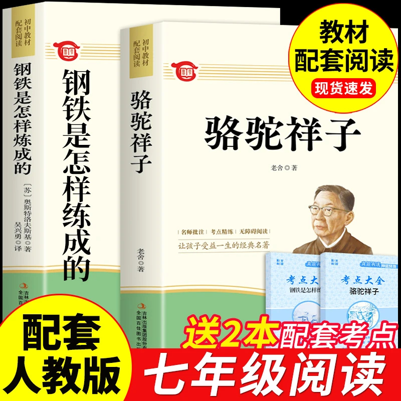 【龙图】骆驼祥子和钢铁是怎样炼成的初中必读正版原著完整版七年级