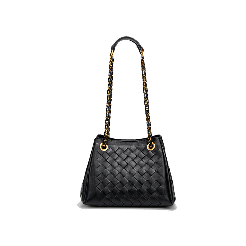 黑色-B2148新款降落伞编织包气质单肩腋下包