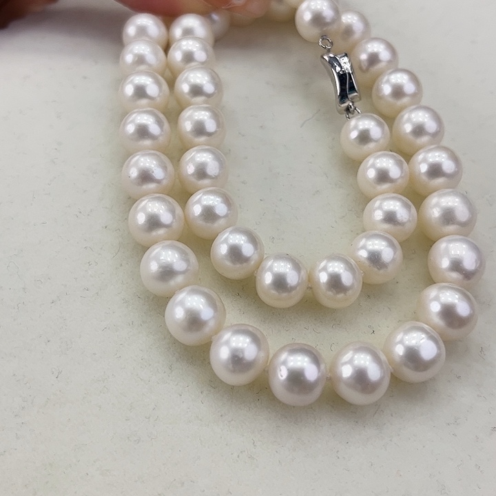 淡水珍珠颈饰银S925镶嵌10➕冷白