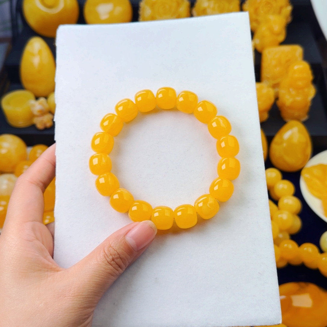 琥珀颈饰未镶嵌橘色浓蜡同料老型13