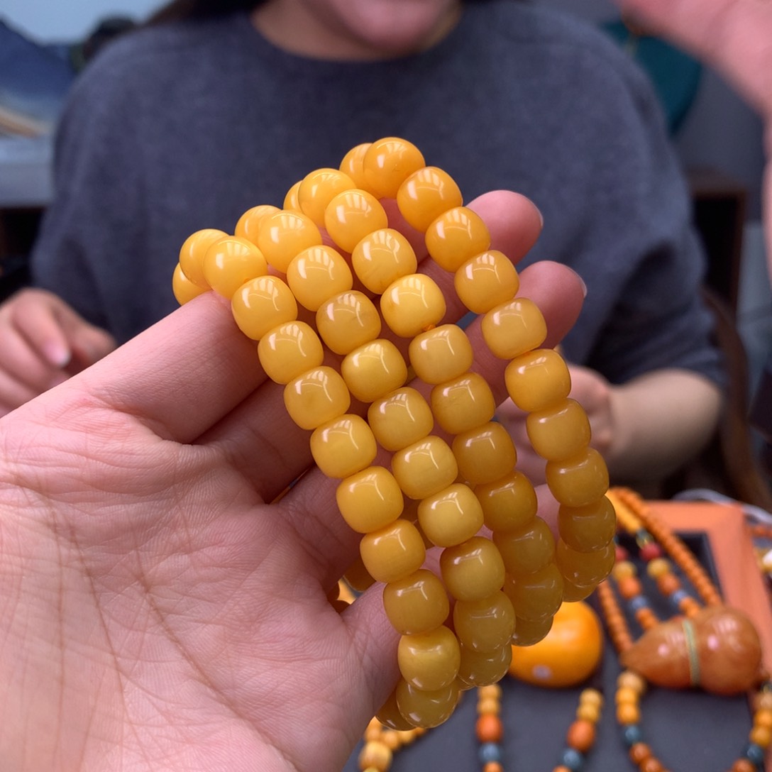 未镶嵌蜜蜡手串多样性发一