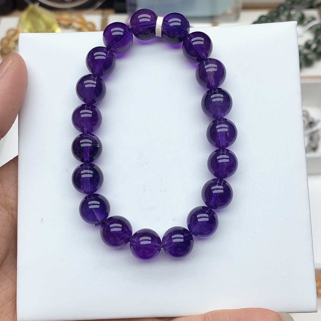 水晶手链未镶嵌N**I乌拉圭紫水晶10