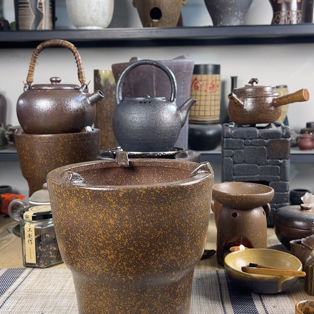 壶紫砂粗陶实用炭炉