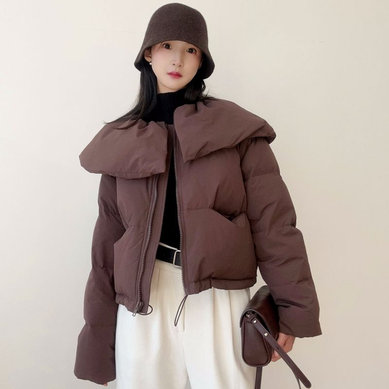 娃娃领棉服女短款2025秋冬季新款小众设计款加厚保暖轻面包服外套