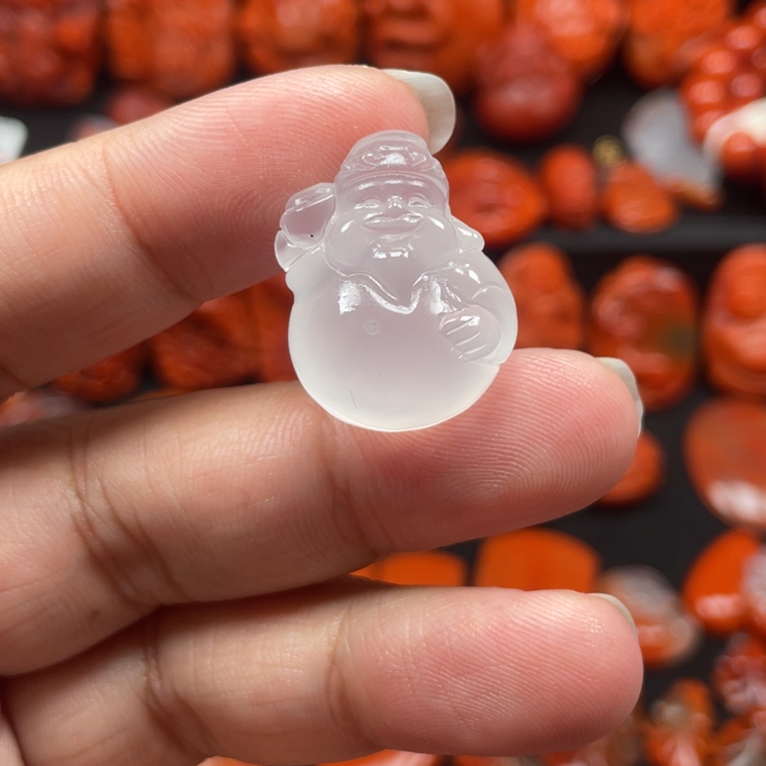 南红玛瑙未镶嵌荔枝冻财神