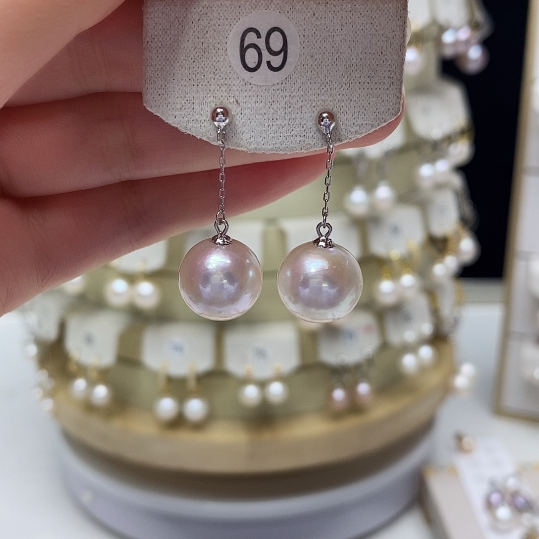 淡水珍珠耳饰银S925镶嵌