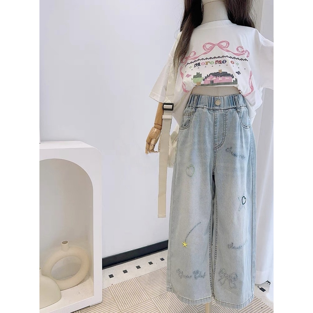 【清货】2025夏亮闪闪珠片星星薄款直筒牛仔裤 D396 396 M