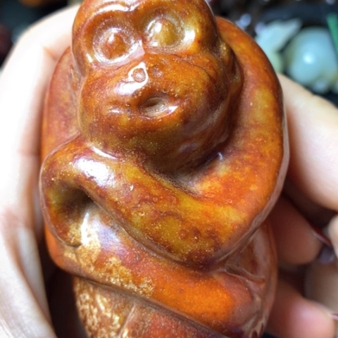 白玉菩提吊坠摆件