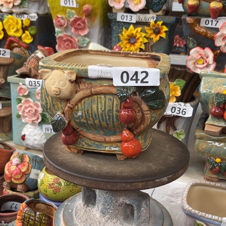 紫砂花盆粗陶材质多肉花盆