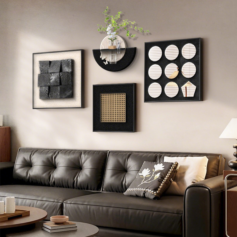 抽象客厅装饰画意式极简沙发背景墙挂画高级感2025新款组合壁画