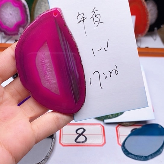 午***夜玛瑙/玉髓颈饰合金