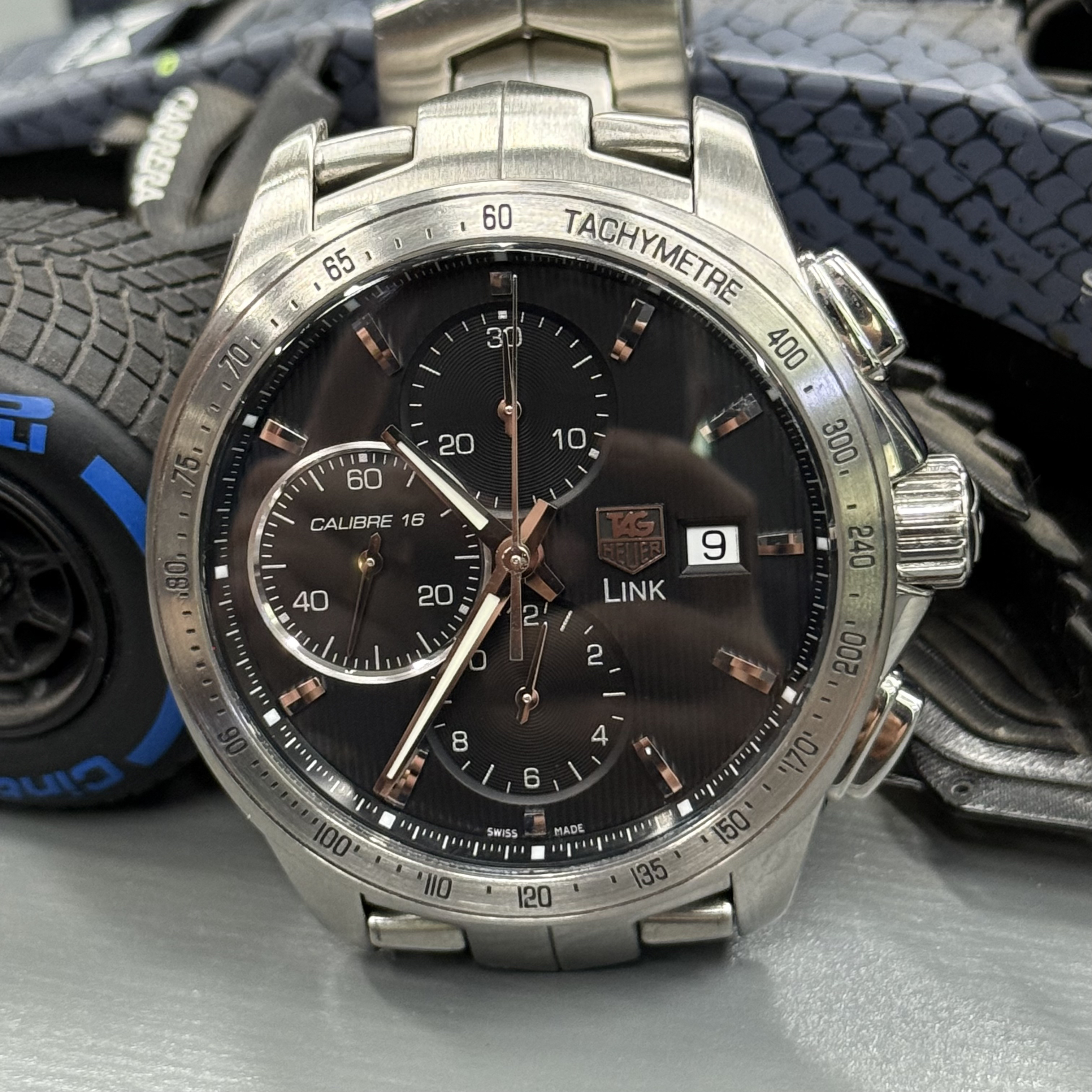 95新 TAG Heuer/泰格豪雅 林肯/自动机械/精钢/43mm/单表