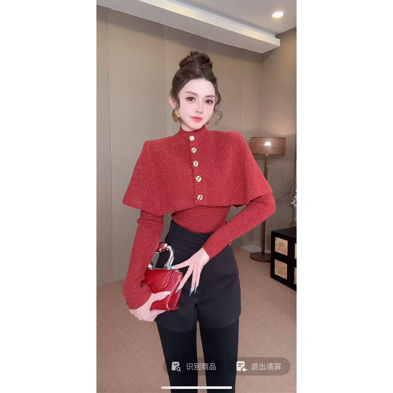 DACPAN-“香里香气”氛围感斗篷针织两件套 2025/盼·PP 3125