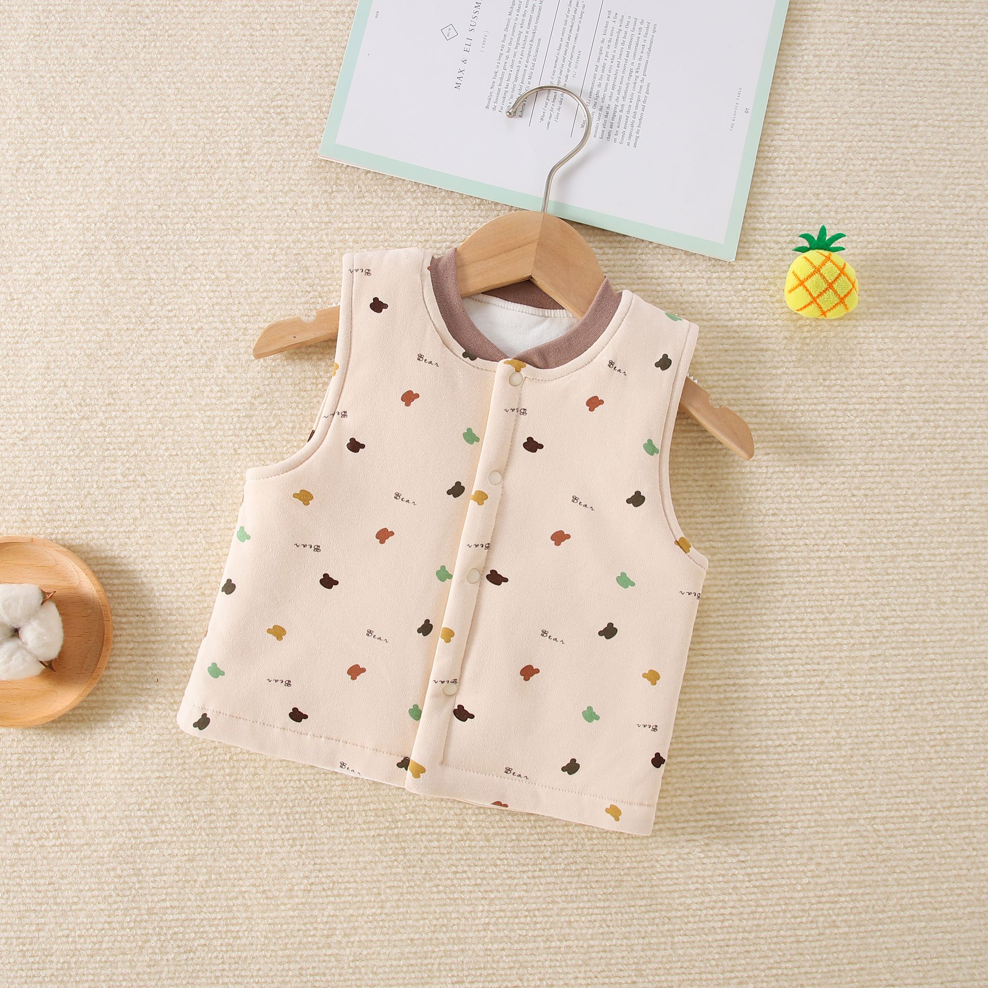 婴儿马甲秋冬季男女宝宝夹棉棉花保暖背心新生儿童坎肩外穿马甲