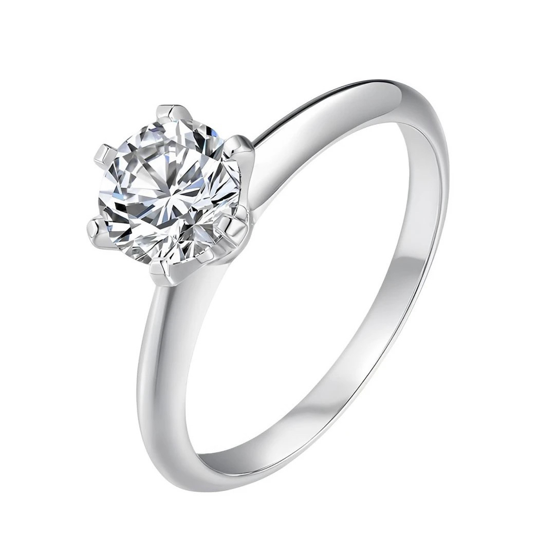 实验室培育钻石PT950铂金 经典6爪 百搭简约大气 顺丰空运