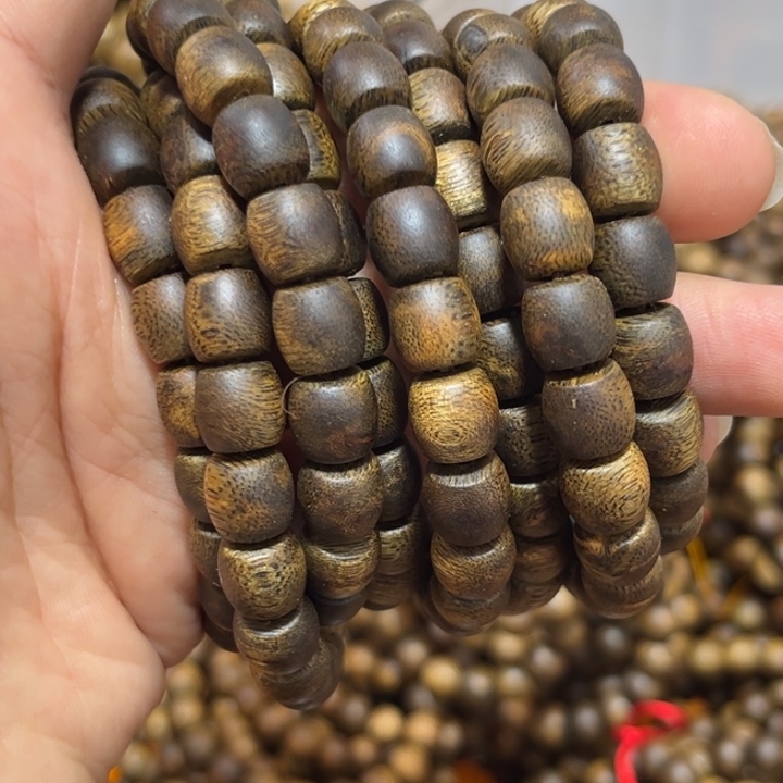 手串沉香金沙叶鼓珠09/10克沉水浮