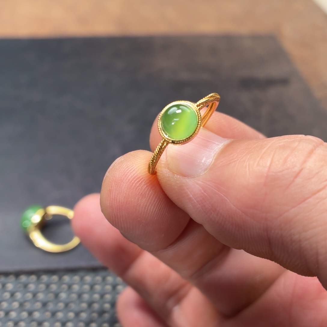 和田玉银S925镶嵌戒指