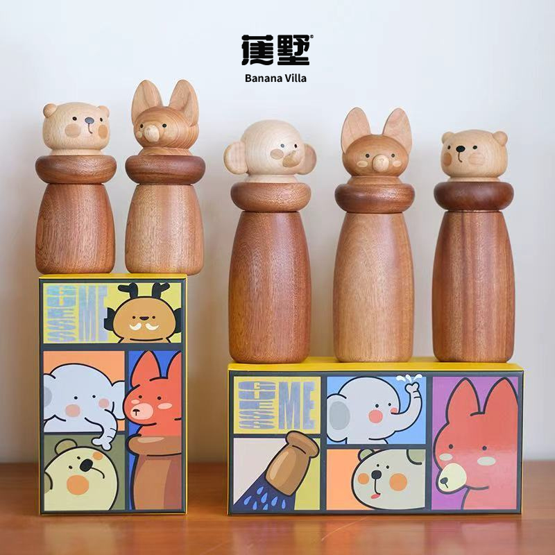 治愈系实木质可爱动物造型研磨器厨房居家网红餐桌摆件创意小帮手